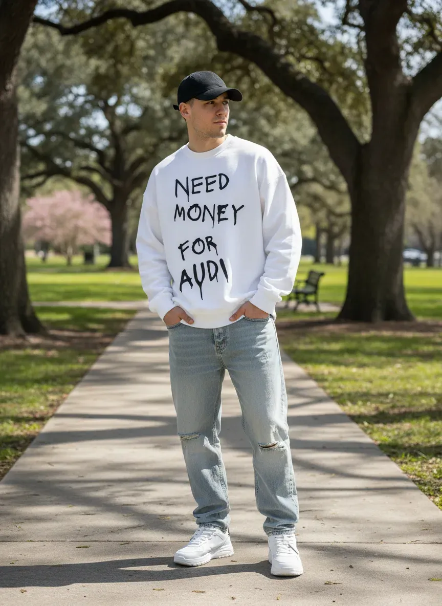 Need Money Sweaters hero photo (AI-generated)